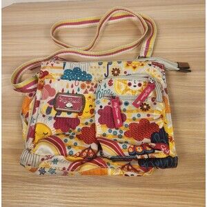 Lily Bloom Hello Sunshine Satchel Handbag Purse Crossbody 7 Pockets‎